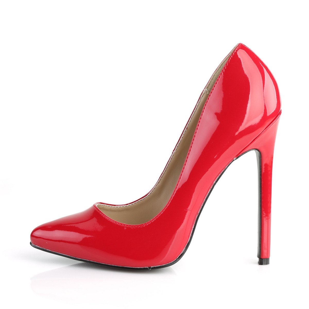 Pleaser Sexy-20 R - Lesklé červené lodičky na vysokom podpätku
