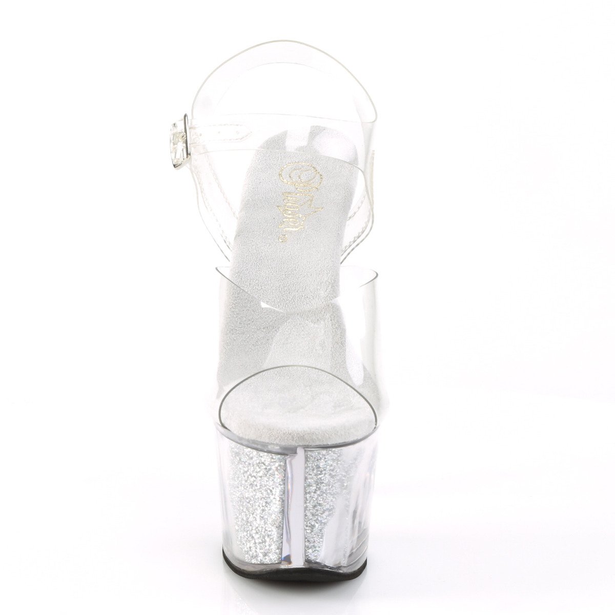 Pleaser Sky-308G-T C/SGI - Priehľadné sandále na vysokej platforme
