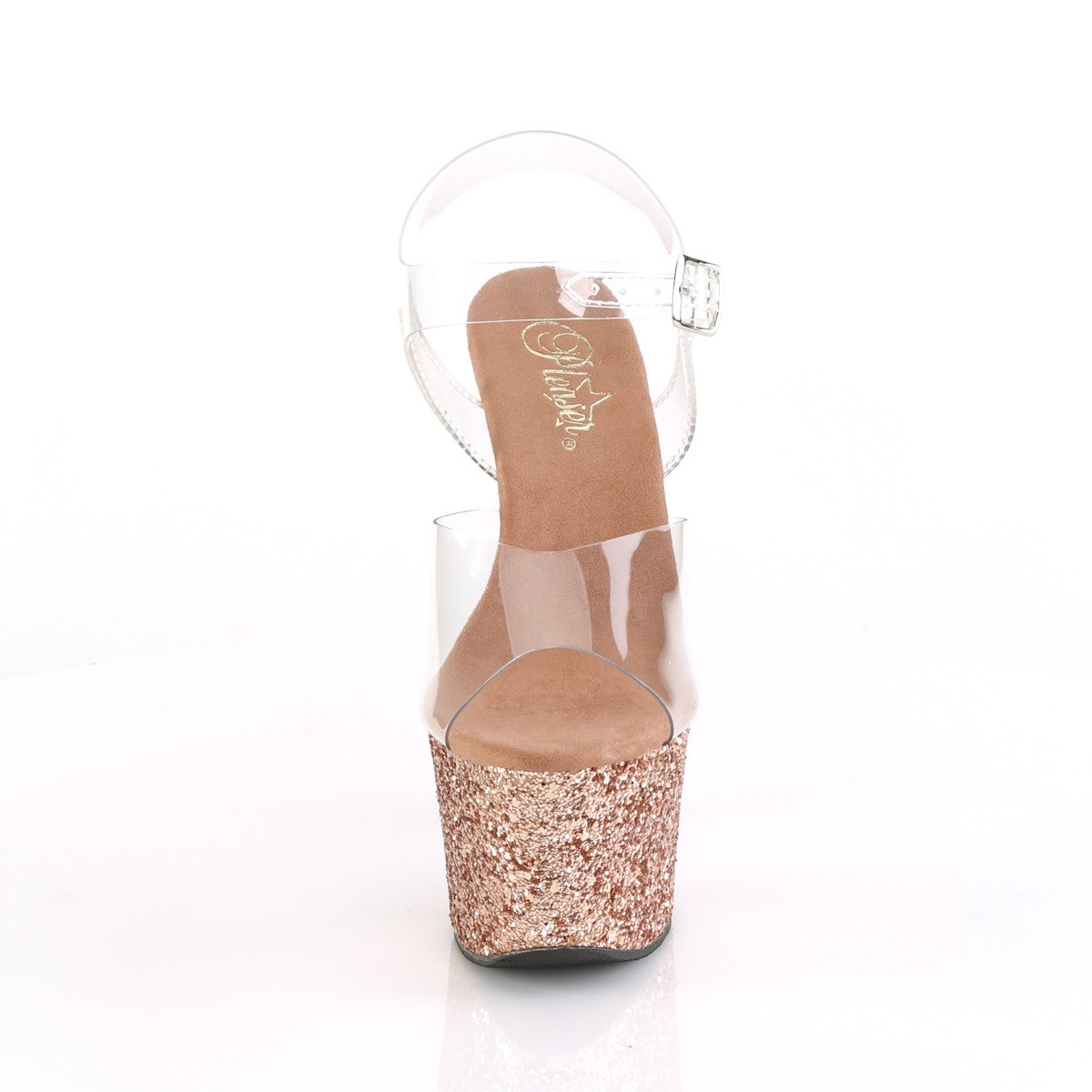 Pleaser Sky-308LG C/ROGLDG - Priehľadné sandále na vysokej platforme