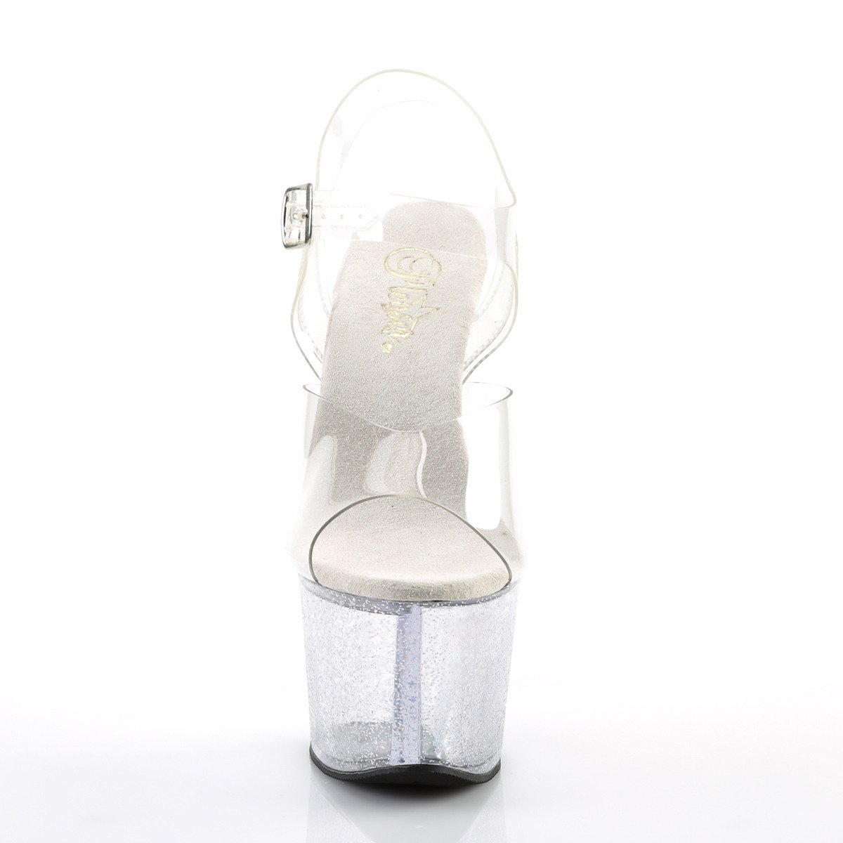 Pleaser Sky-308MG C/M - Priehľadné sandále na vysokej platforme