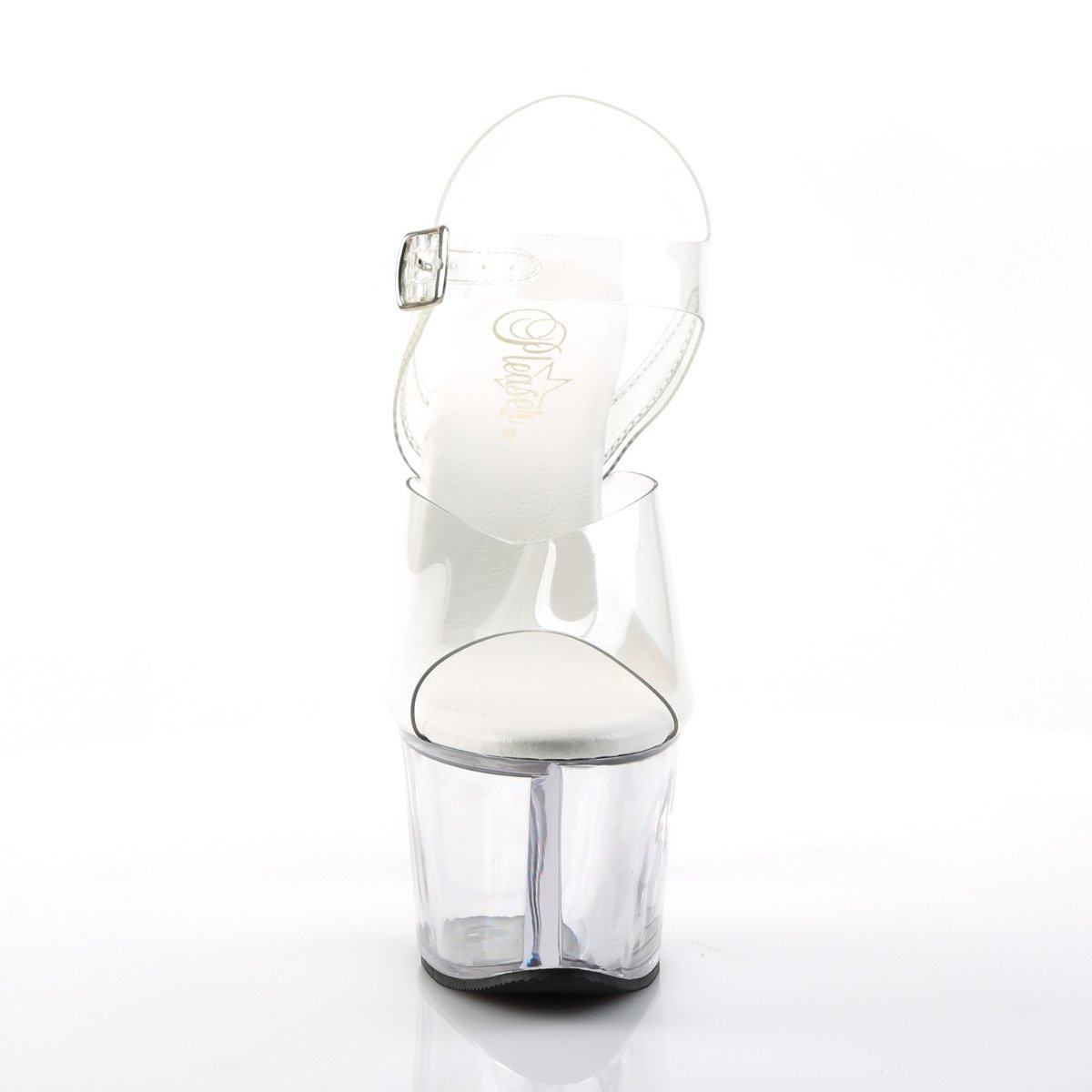 Pleaser Sky-308VL C/M - Priehľadné sandále na vysokej platforme