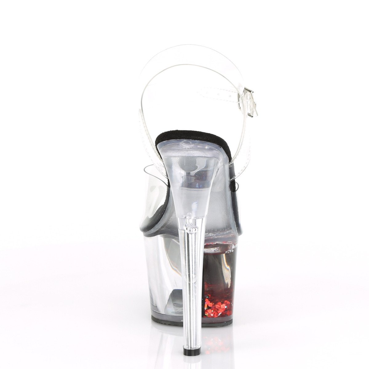 Pleaser Sky-308WHG C/B-RG - Priehľadné sandále na vysokej platforme