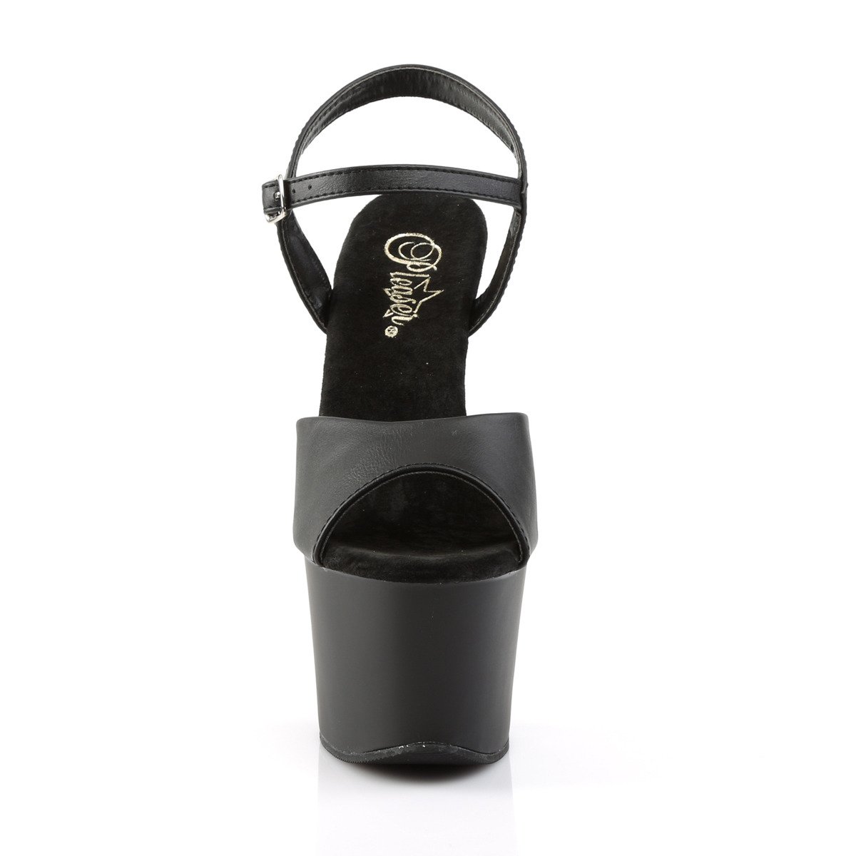 Pleaser Sky-309 BPU/M - Čierne sandále na vysokej platforme