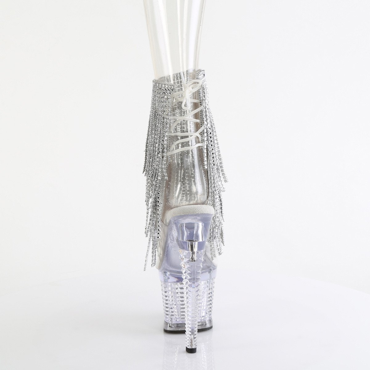 Pleaser Spectator-1017RSF C-S/C - Priehľadné topánky s remienkom cez kotník na vysokej platforme