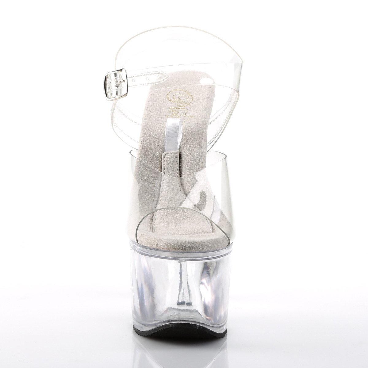 Pleaser Treasure-708 C/M - Priehľadné sandále na vysokej platforme