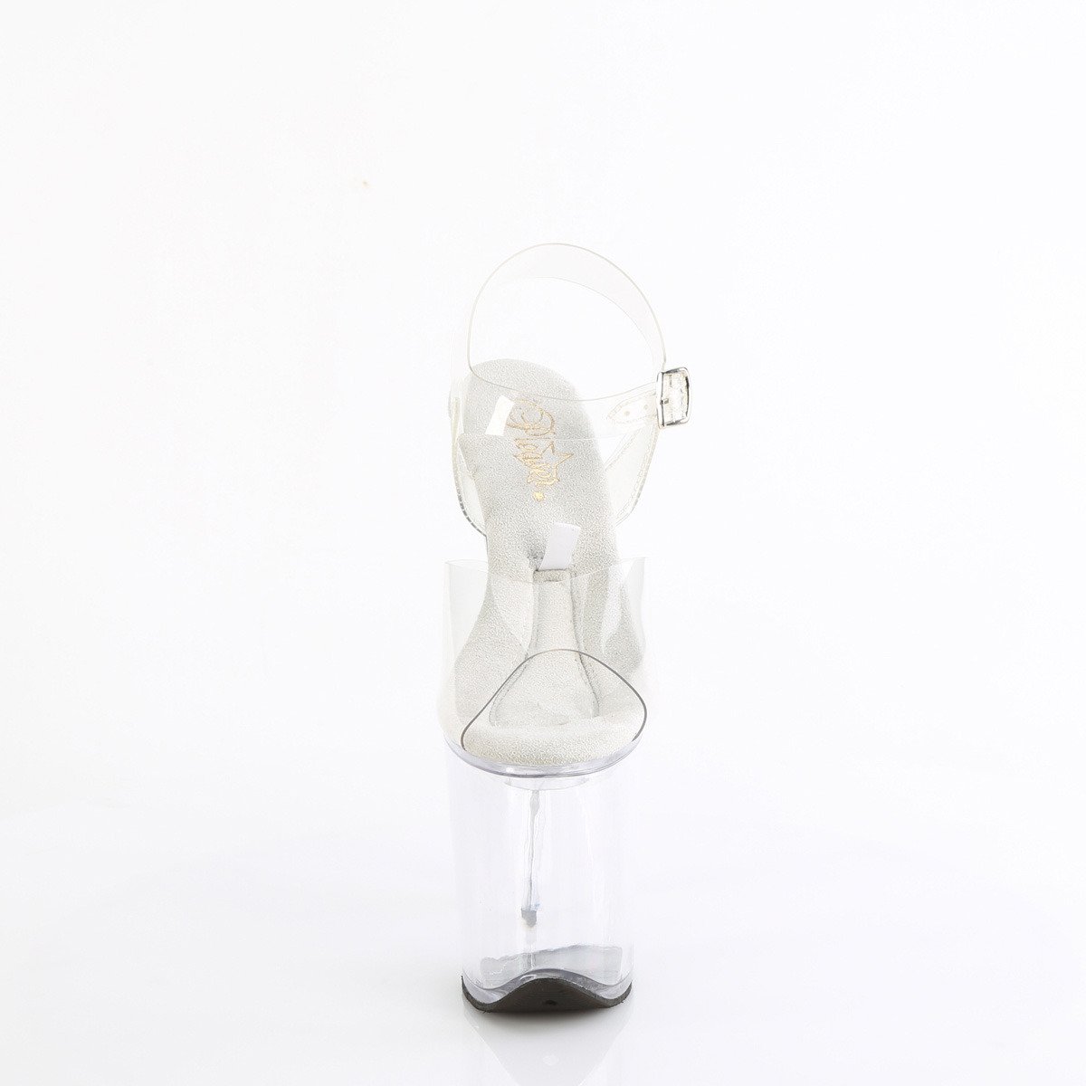 Pleaser Treasure-808FLA C/M - Priehľadné sandále na vysokej platforme