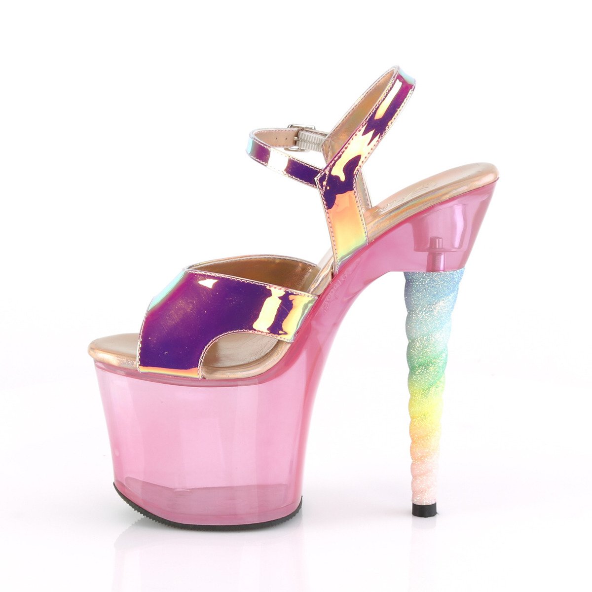 Pleaser Unicorn-711T PNTPU/BGUMPN - Ružové sandále na vysokej platforme