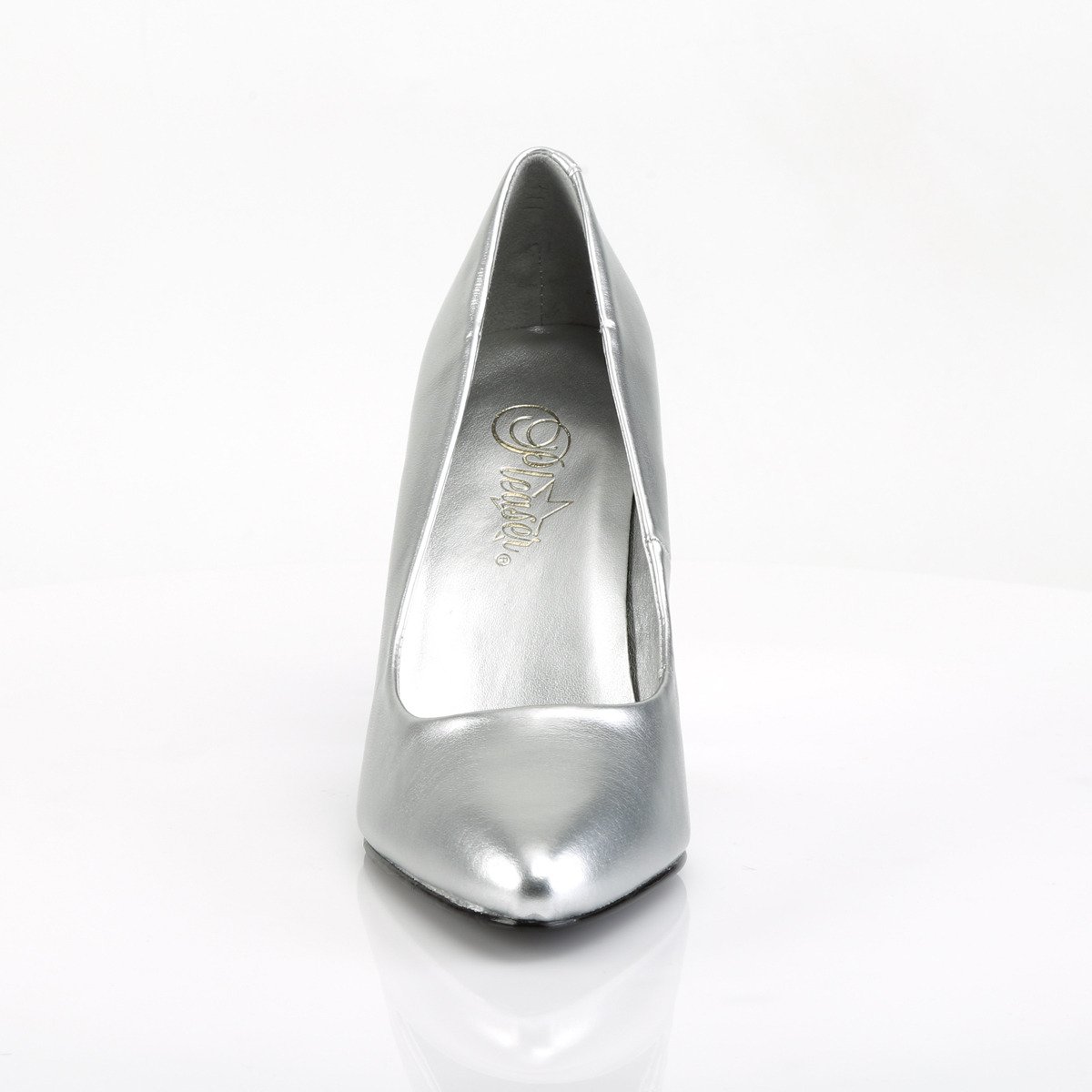 Pleaser Vanity-420 S/PU - Strieborné lodičky na vysokom podpätku