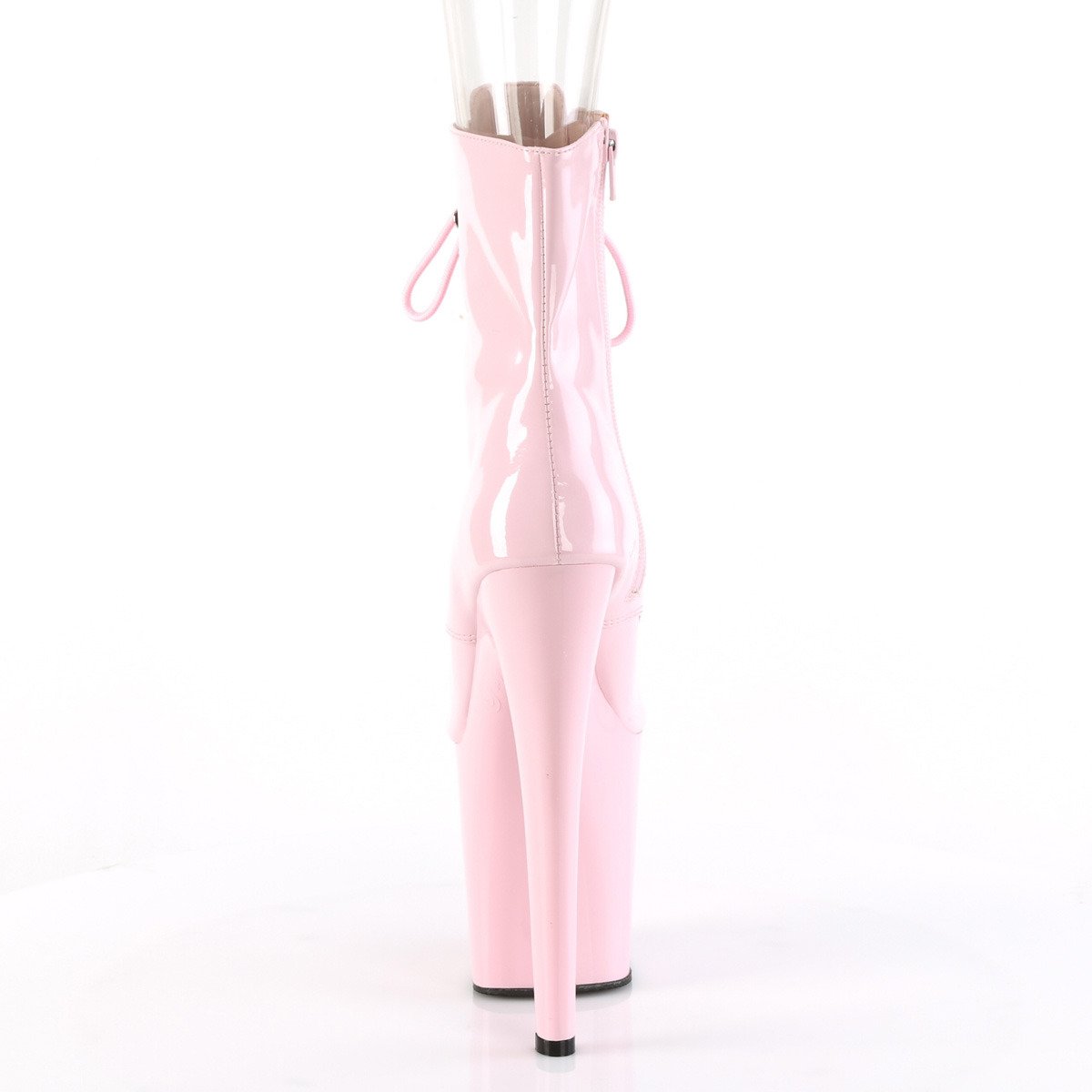 Pleaser Xtreme-1021 BP/M - Lesklé ružové čižmy s otvorenou špičkou na vysokej platforme