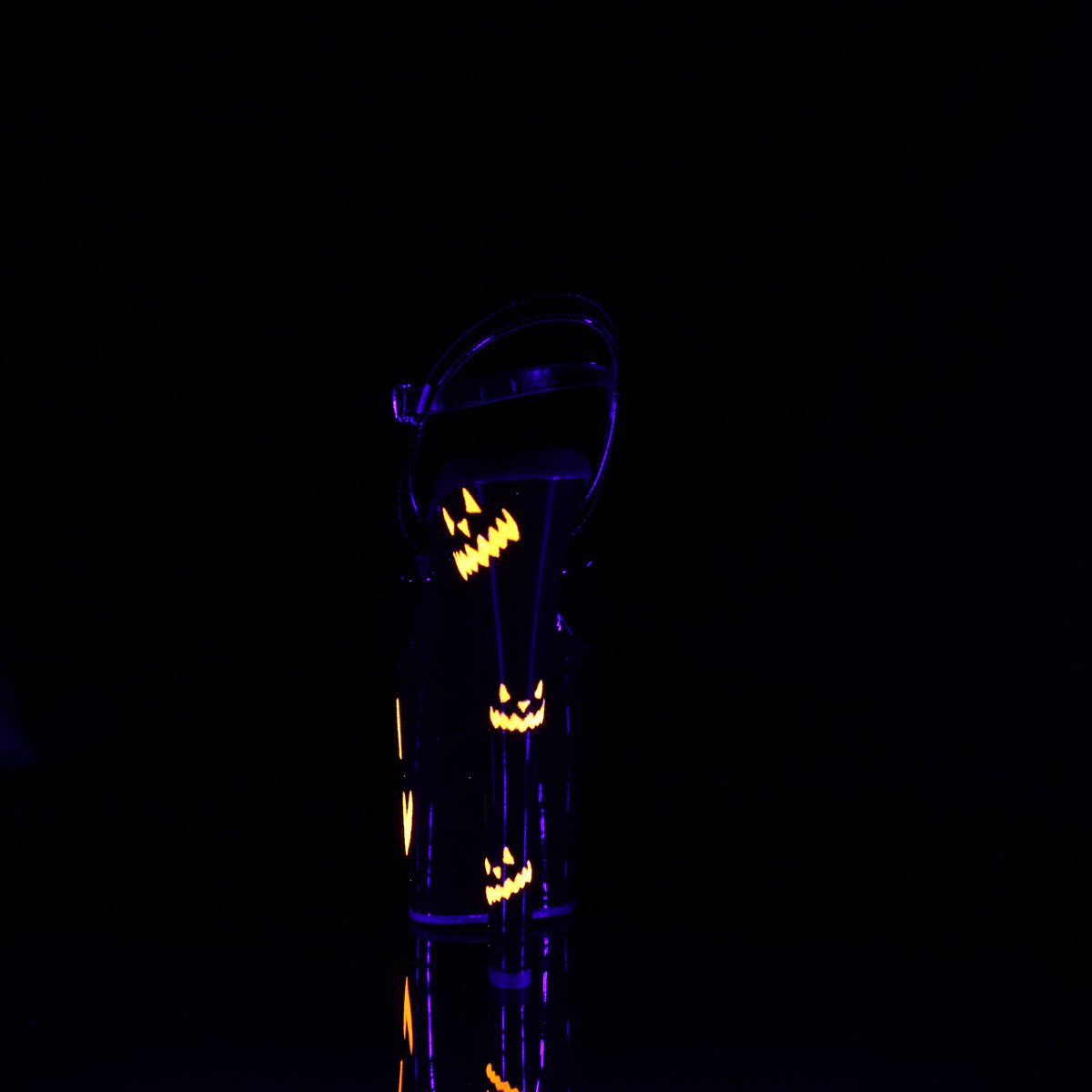 Pleaser Xtreme-809JOL B/B-NOG - Lesklé čierne sandále na vysokej platforme