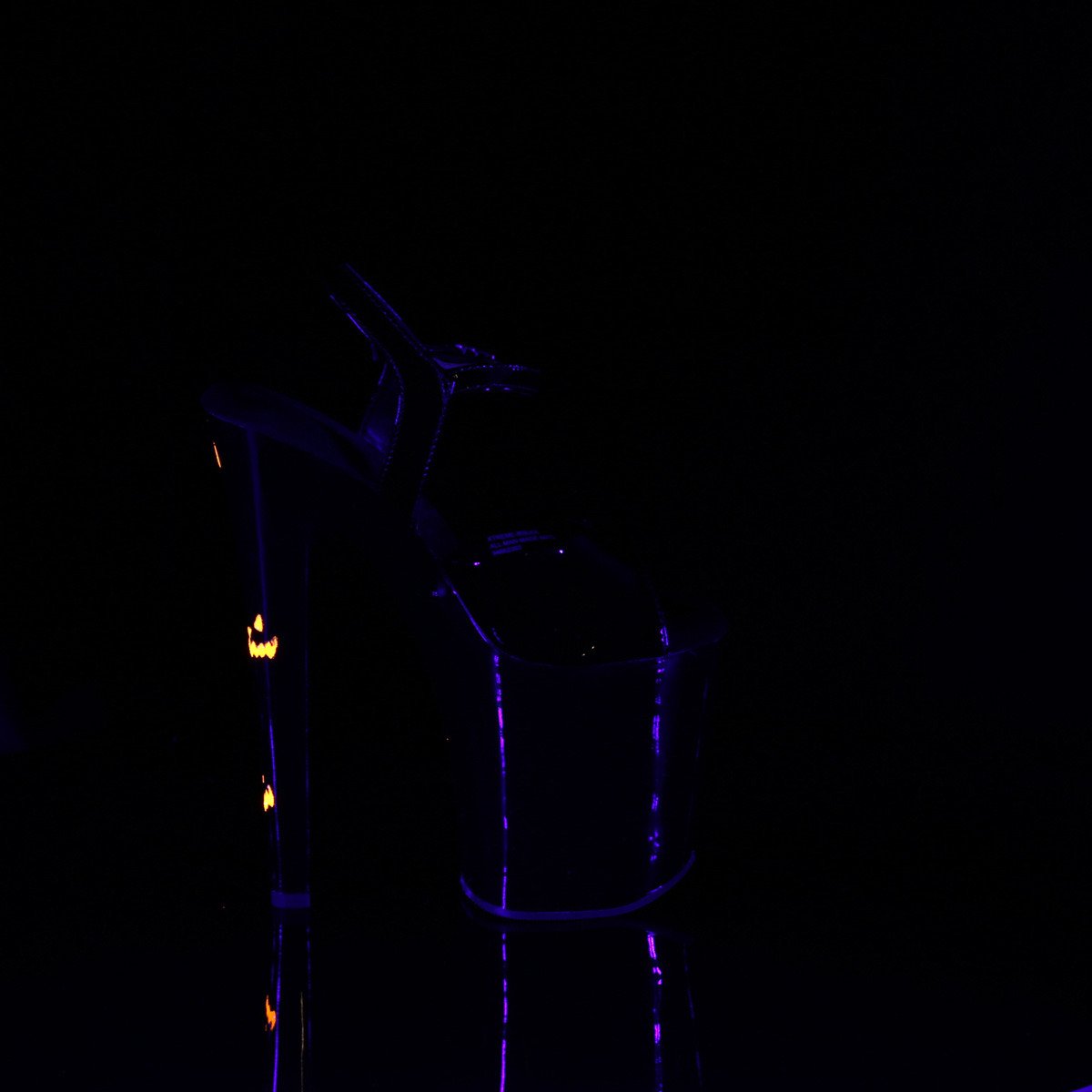 Pleaser Xtreme-809JOL B/B-NOG - Lesklé čierne sandále na vysokej platforme