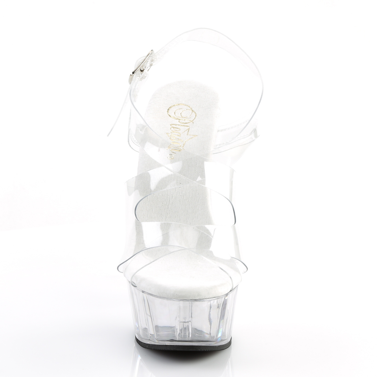 Pleaser Delight-630 C/M - Priehľadné sandále na platforme s vysokými podpätkami