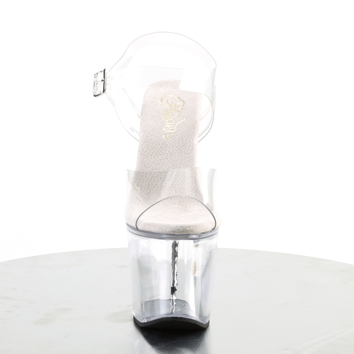 Pleaser Diamond-708 C/M - Priehľadné sandále na vysokej platforme