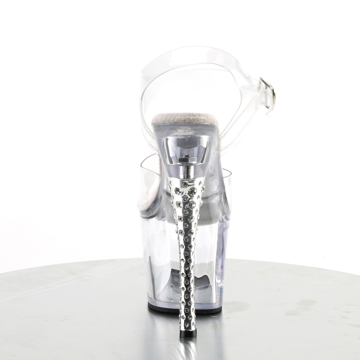 Pleaser Diamond-708 C/M - Priehľadné sandále na vysokej platforme