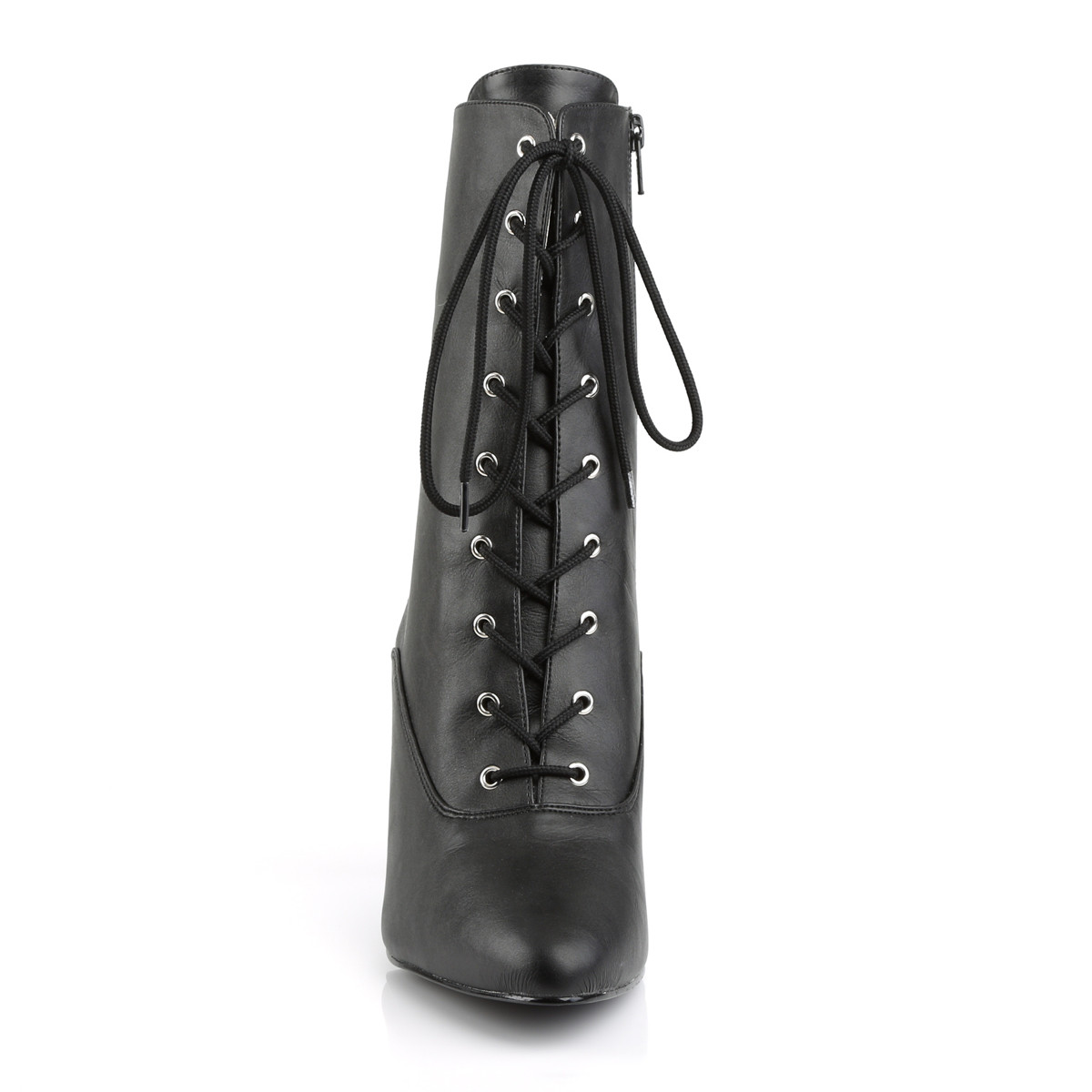 Pleaser Pink Label Dream-1020 BPU - Čierne kotníkové čižmy na vysokom podpätku