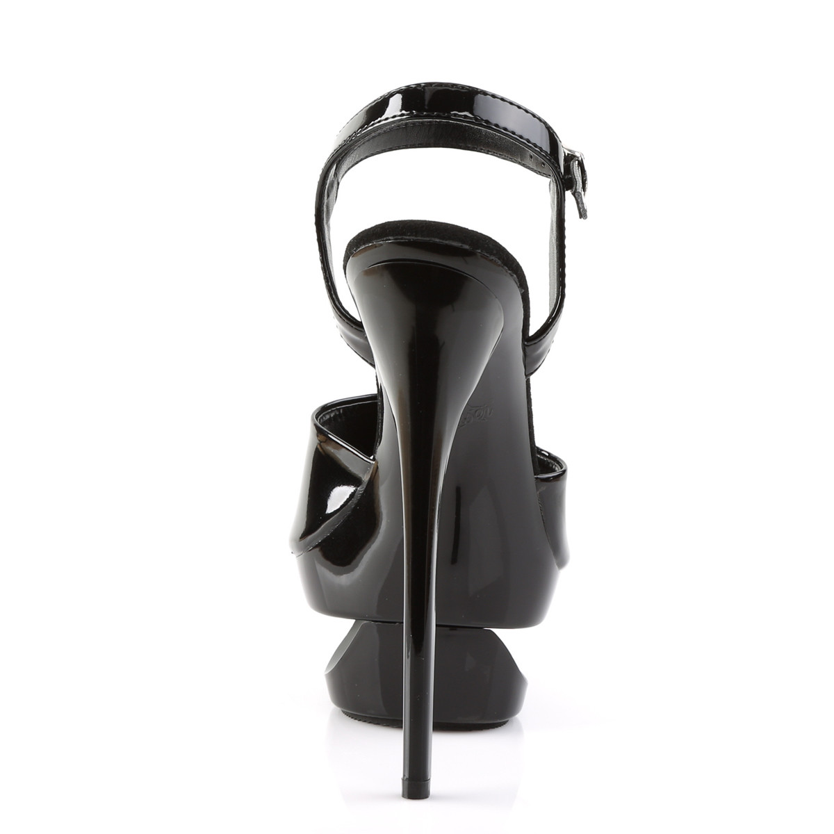 Pleaser Eclipse-609 B/M - Lesklé čierne sandále na platforme s vysokými podpätkami