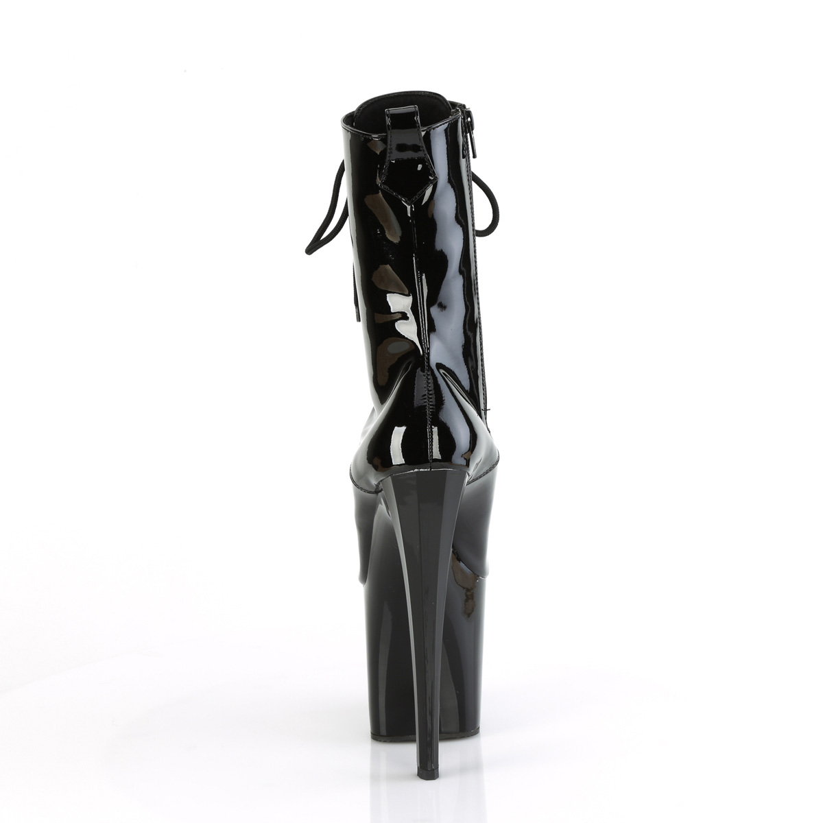 Pleaser Enchant-1040 B/M - Lesklé čierne kotníkové čižmy na vysokej platforme