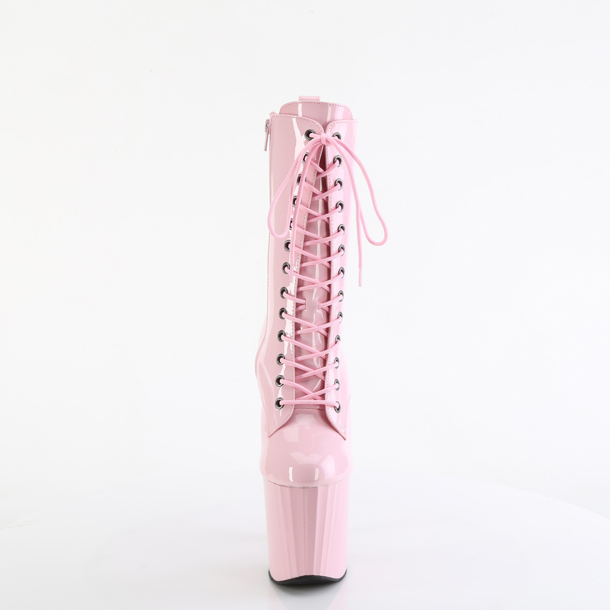 Pleaser Enchant-1040 BP/M - Lesklé ružové kotníkové čižmy na vysokej platforme