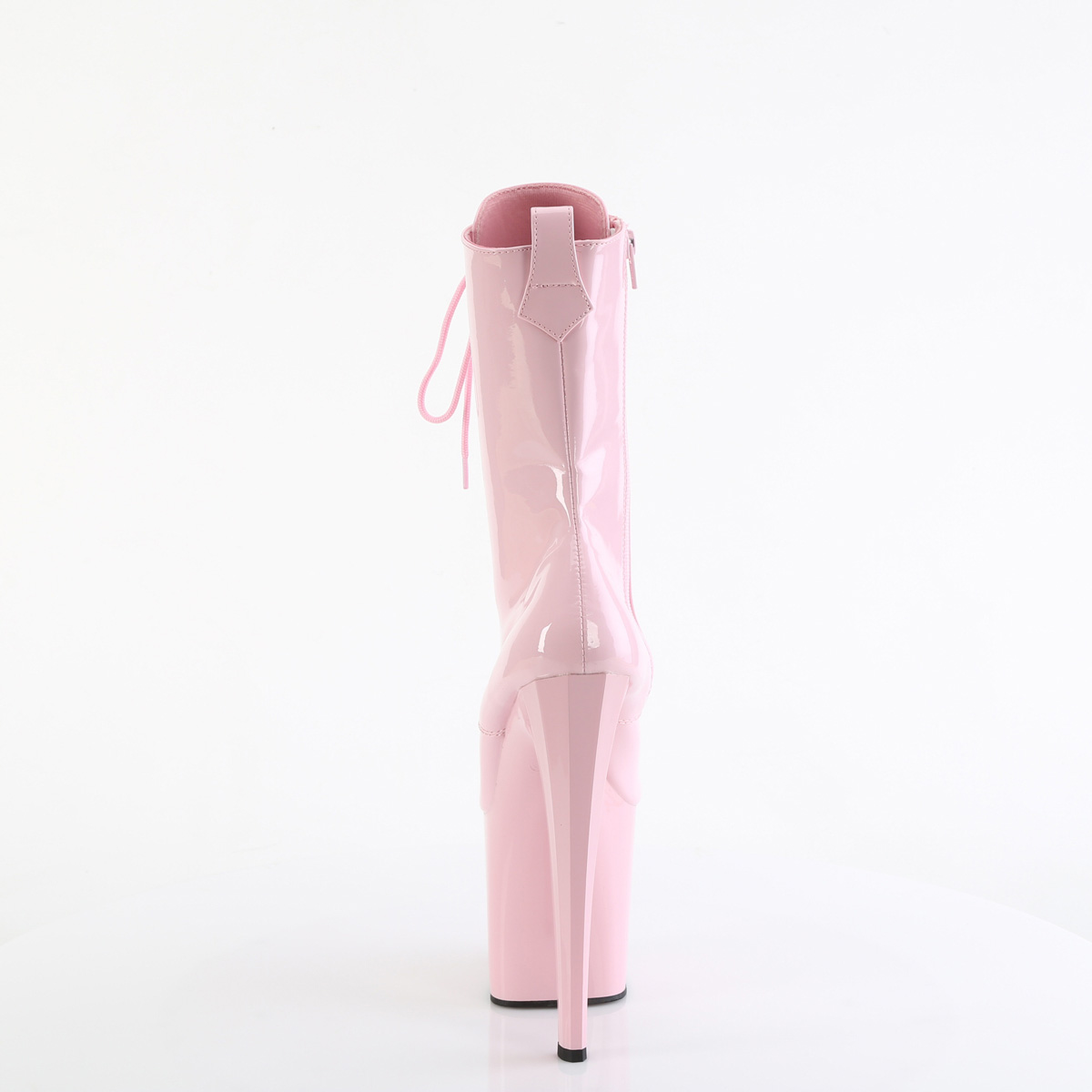 Pleaser Enchant-1040 BP/M - Lesklé ružové kotníkové čižmy na vysokej platforme