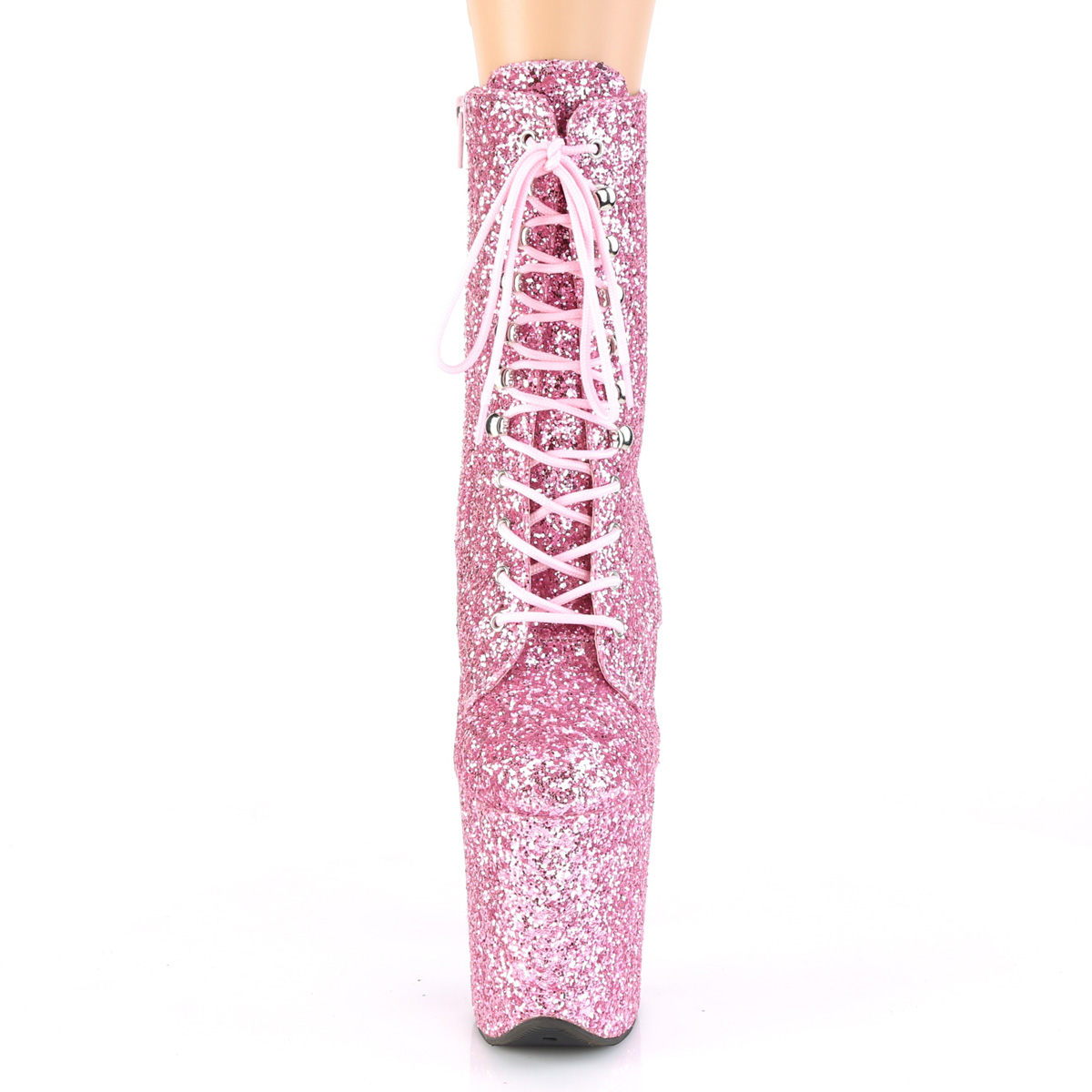 Pleaser Flamingo-1020GWR BPG/M - Ružové kotníkové čižmy na vysokej platforme