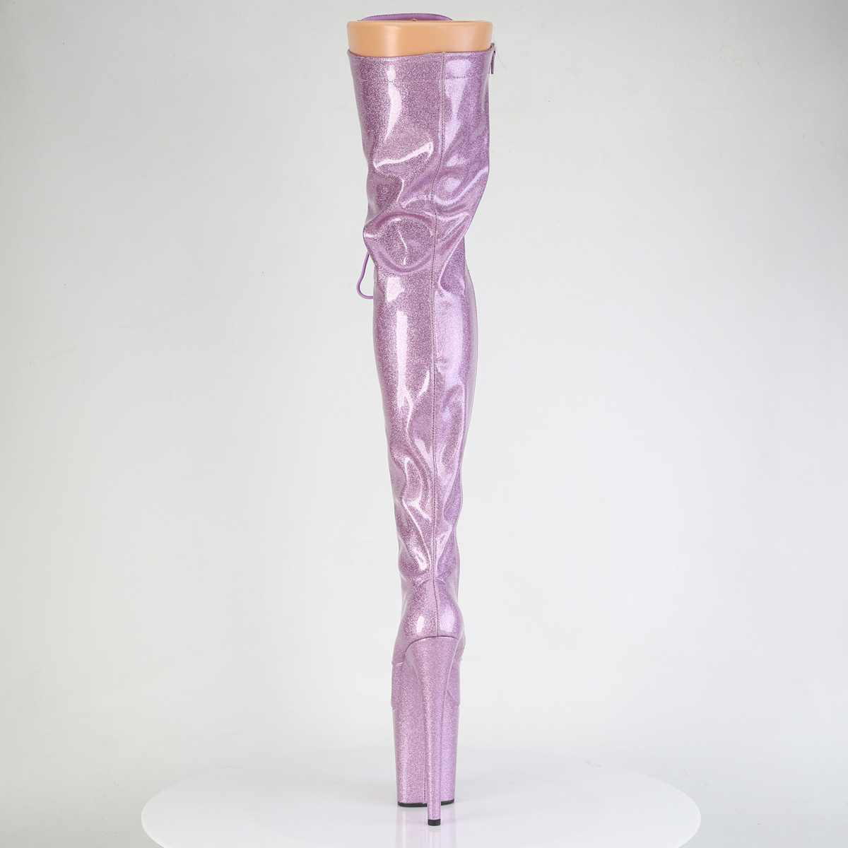 Pleaser Flamingo-3020GP LLG/M - Lesklé ružové čižmy nad kolená na vysokej platforme