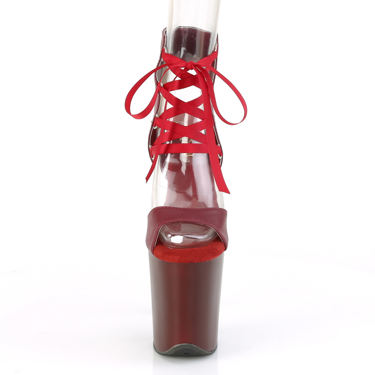 Pleaser Flamingo-800-14 BYPU/M - Fialové topánky s remienkom cez kotník na vysokej platforme