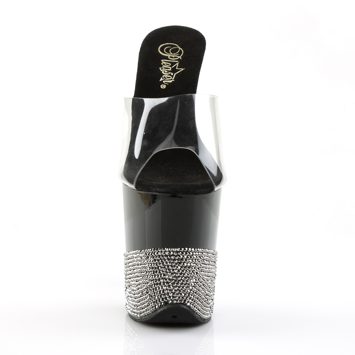 Pleaser Flamingo-801-3 C/B-PWRS - Priehľadné sandále na vysokej platforme