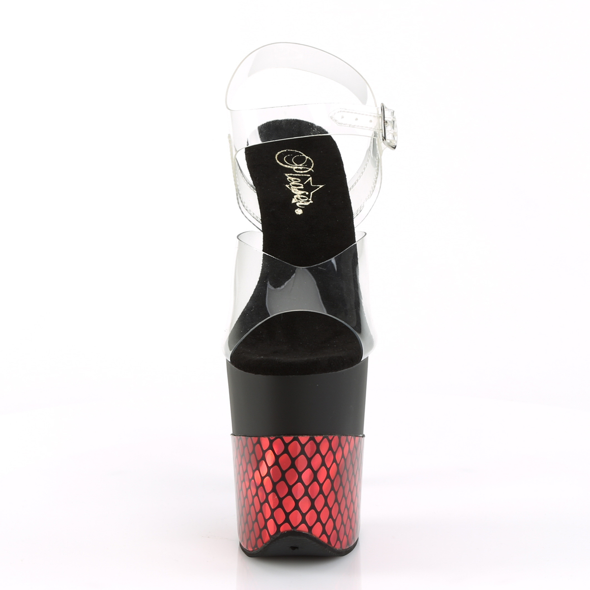 Pleaser Flamingo-808HFN C/B-RHG - Priehľadné sandále na vysokej platforme