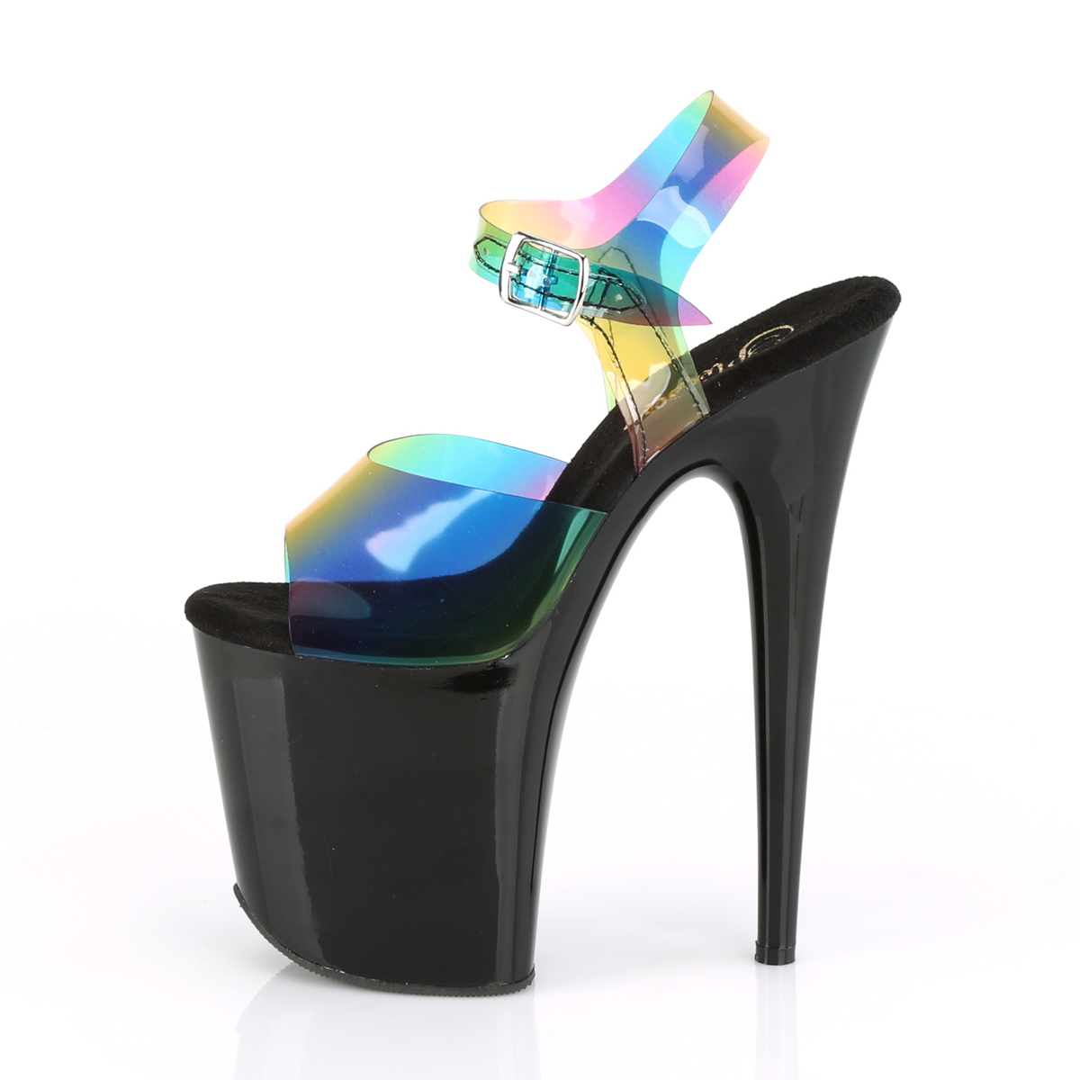 Pleaser Flamingo-808RB RBOWPVC/B - Viacfarebné sandále na vysokej platforme