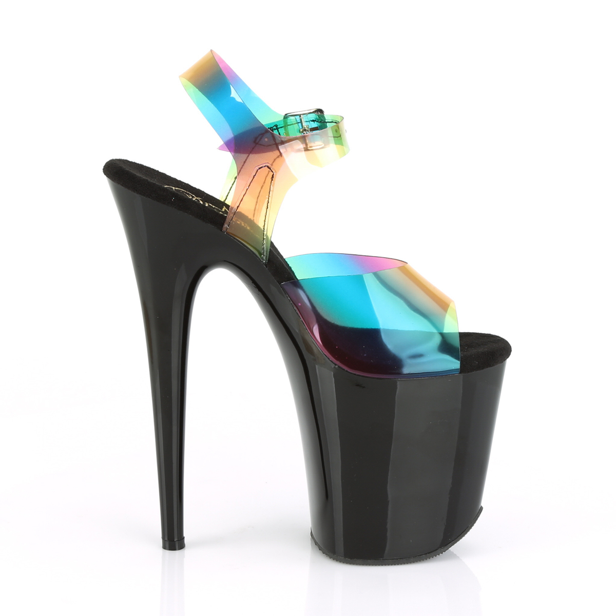 Pleaser Flamingo-808RB RBOWPVC/B - Viacfarebné sandále na vysokej platforme