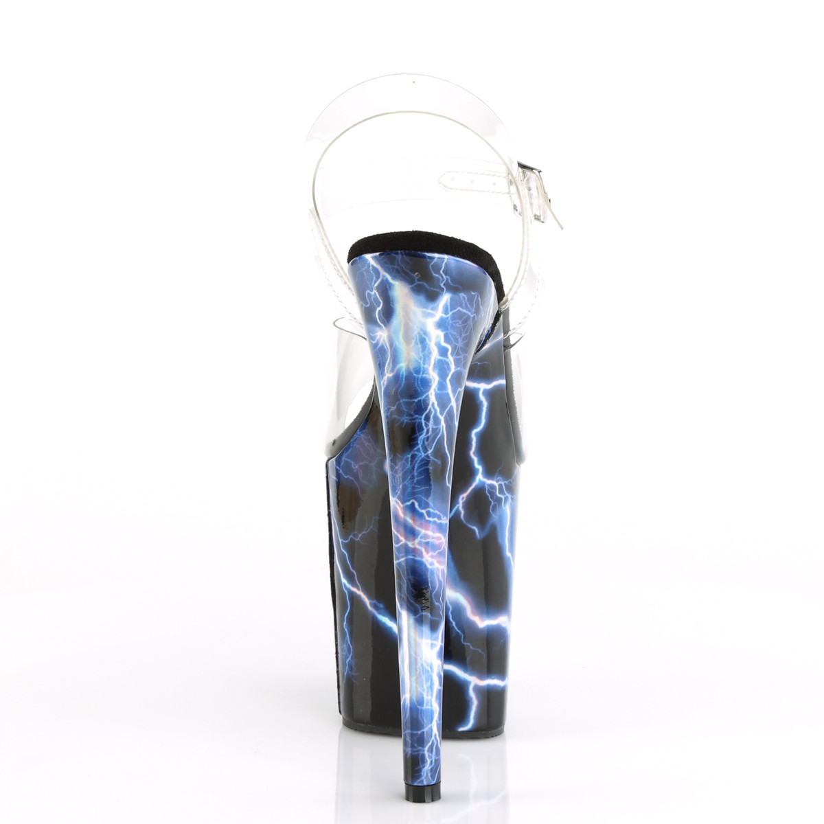 Pleaser Flamingo-808STORM C/BLUHG - Priehľadné sandále na vysokej platforme