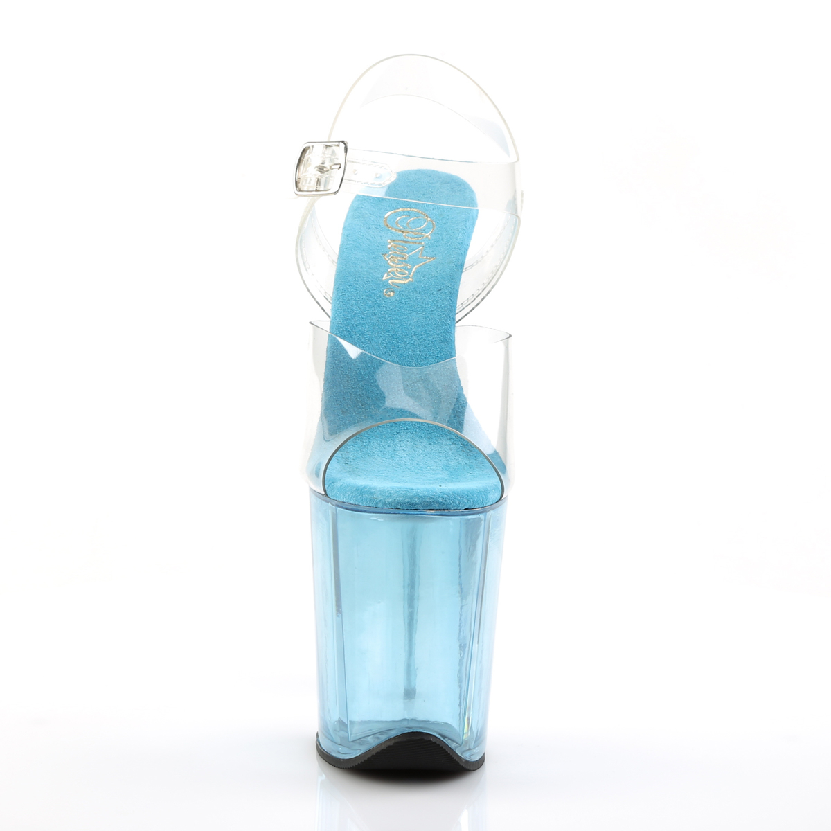 Pleaser Flamingo-808T C/LBL - Priehľadné sandále na vysokej platforme