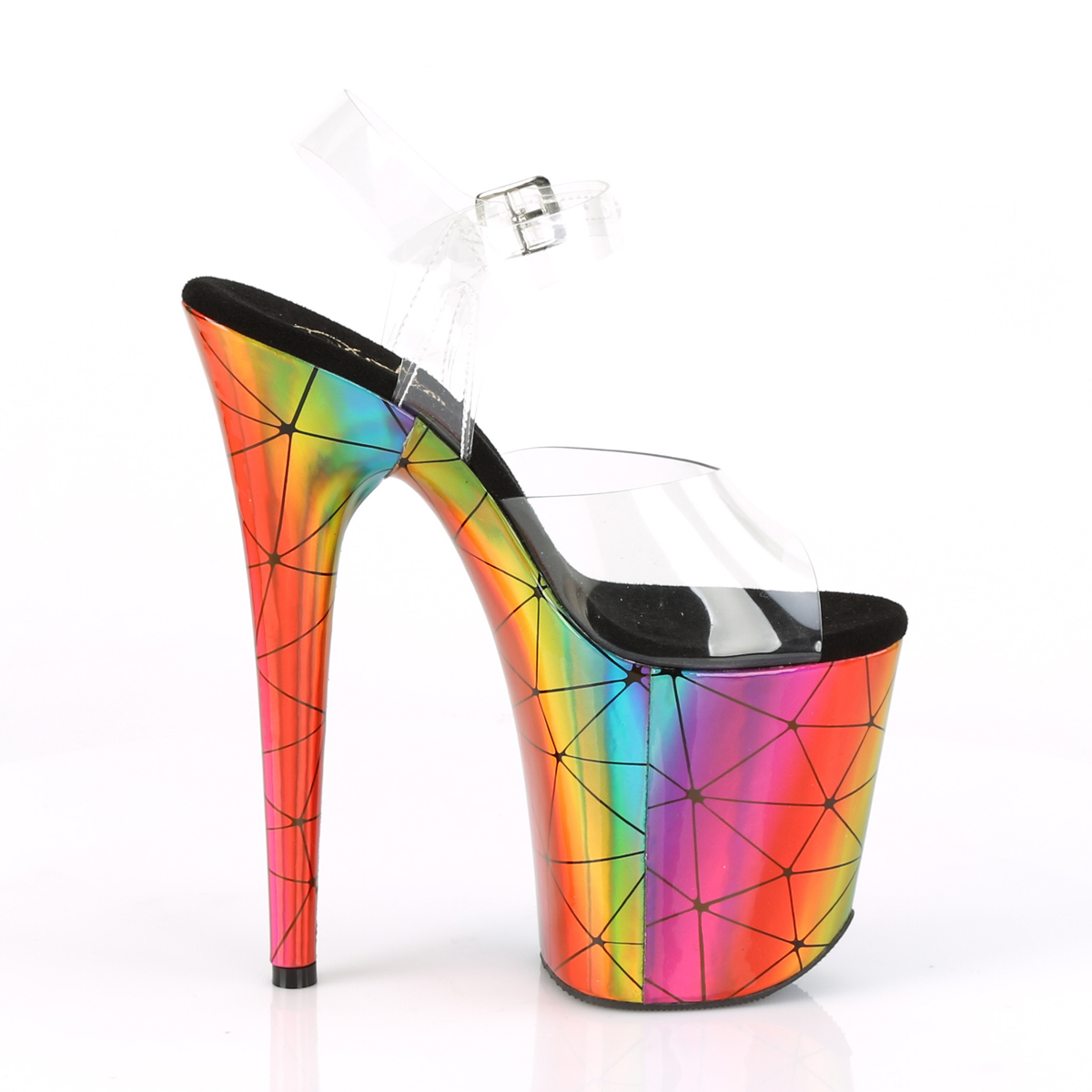 Pleaser Flamingo-808WR C/LSRBOWHG - Priehľadné sandále na vysokej platforme