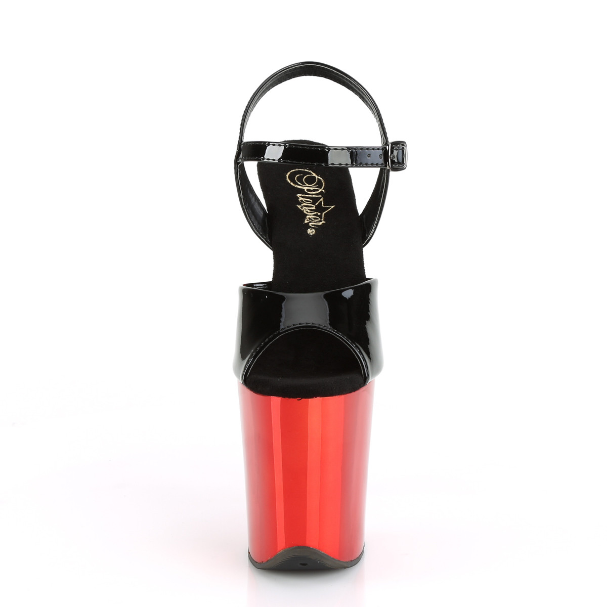 Pleaser Flamingo-809 B/RCH - Lesklé čierne sandále na vysokej platforme