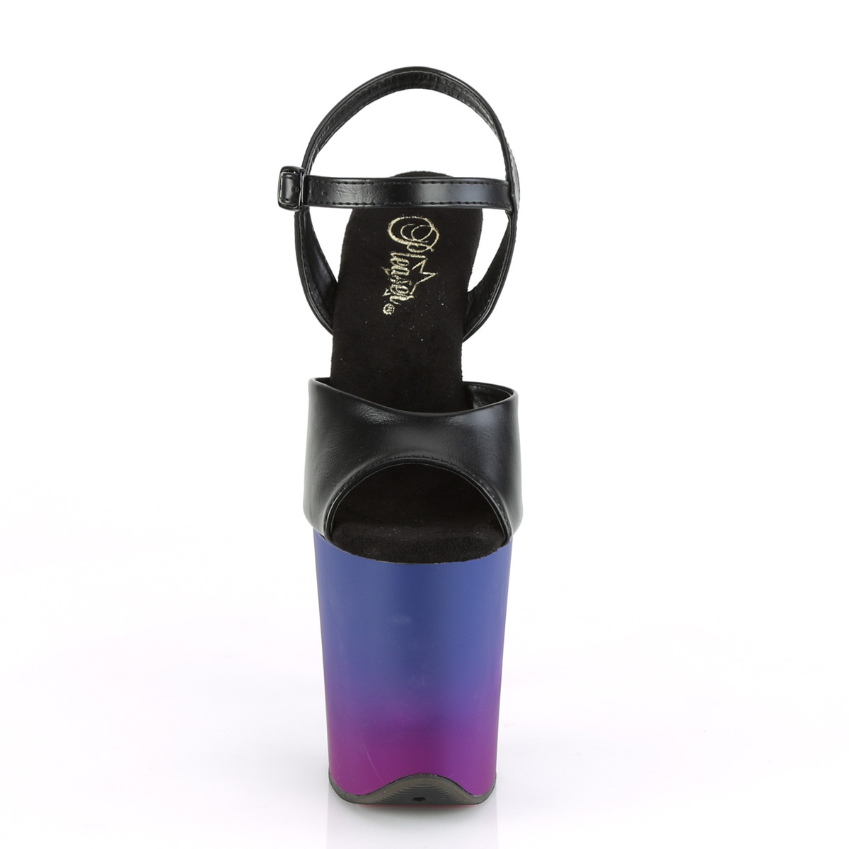 Pleaser Flamingo-809BP BPU/BLU-PP - Čierne sandále na vysokej platforme