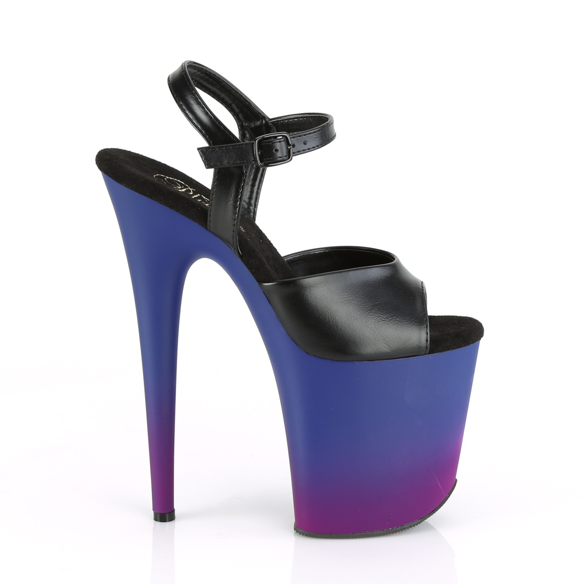 Pleaser Flamingo-809BP BPU/BLU-PP - Čierne sandále na vysokej platforme