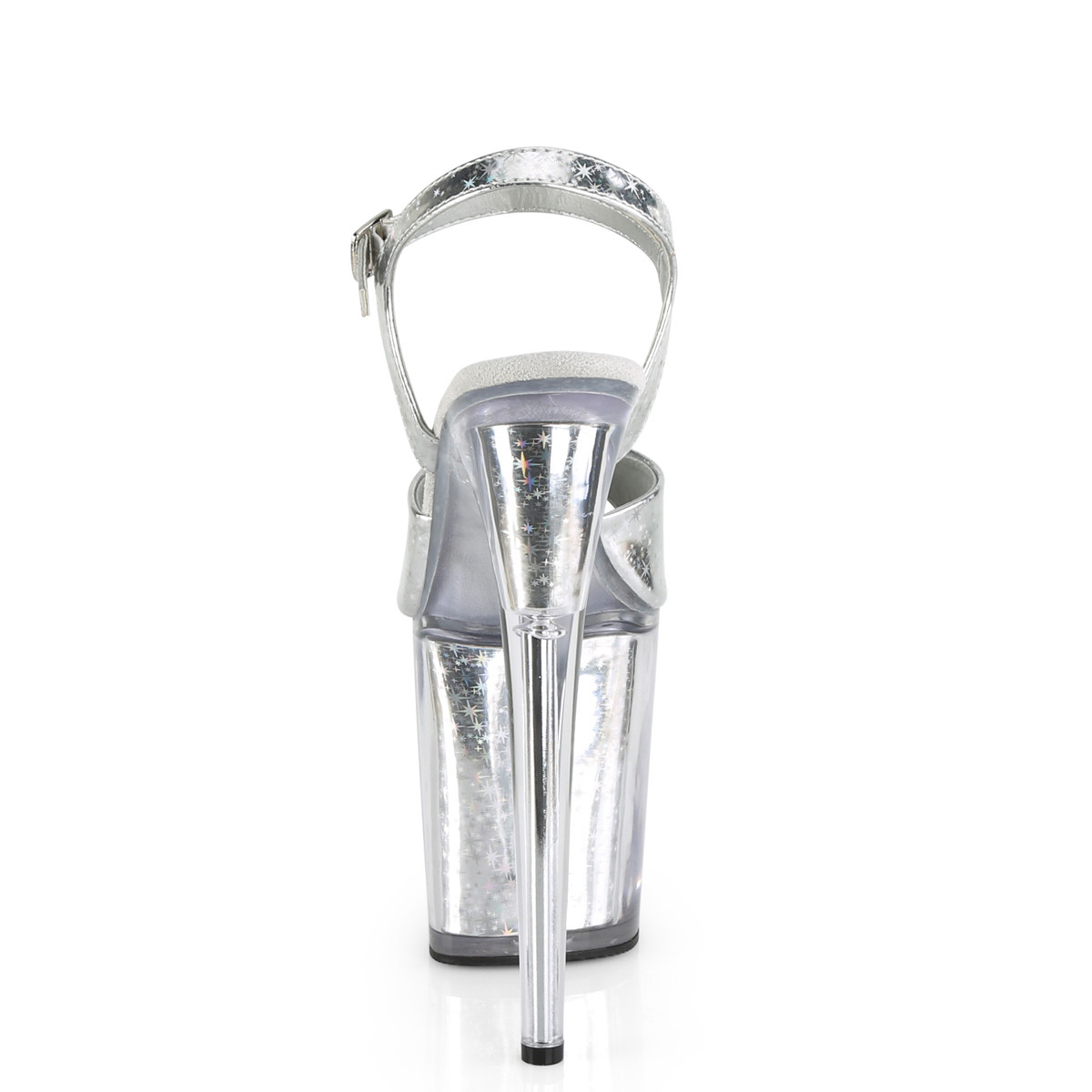 Pleaser Flamingo-809HS SHG/SHGI - Strieborné sandále na vysokej platforme