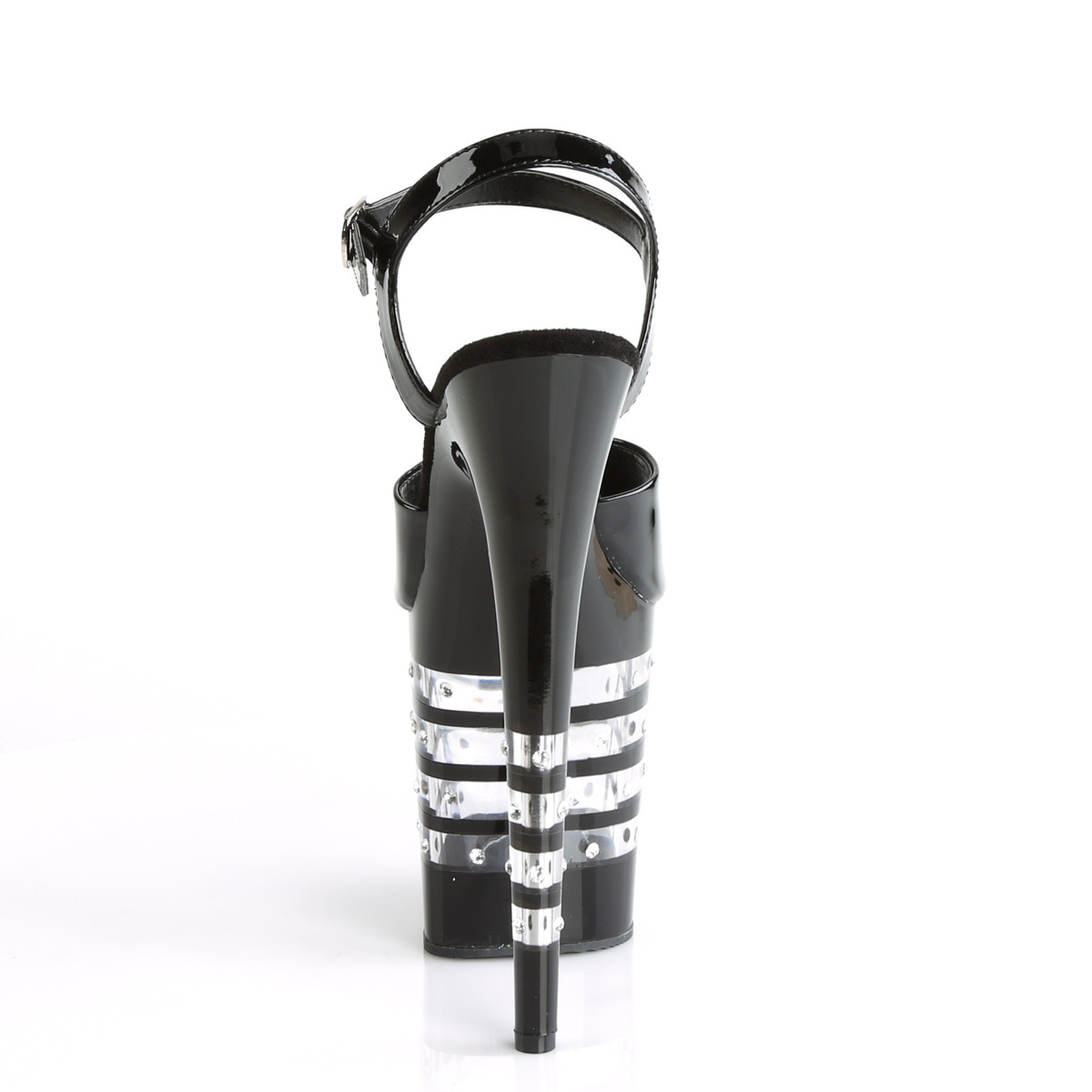 Pleaser Flamingo-809LNRS B/M - Lesklé čierne sandále na vysokej platforme