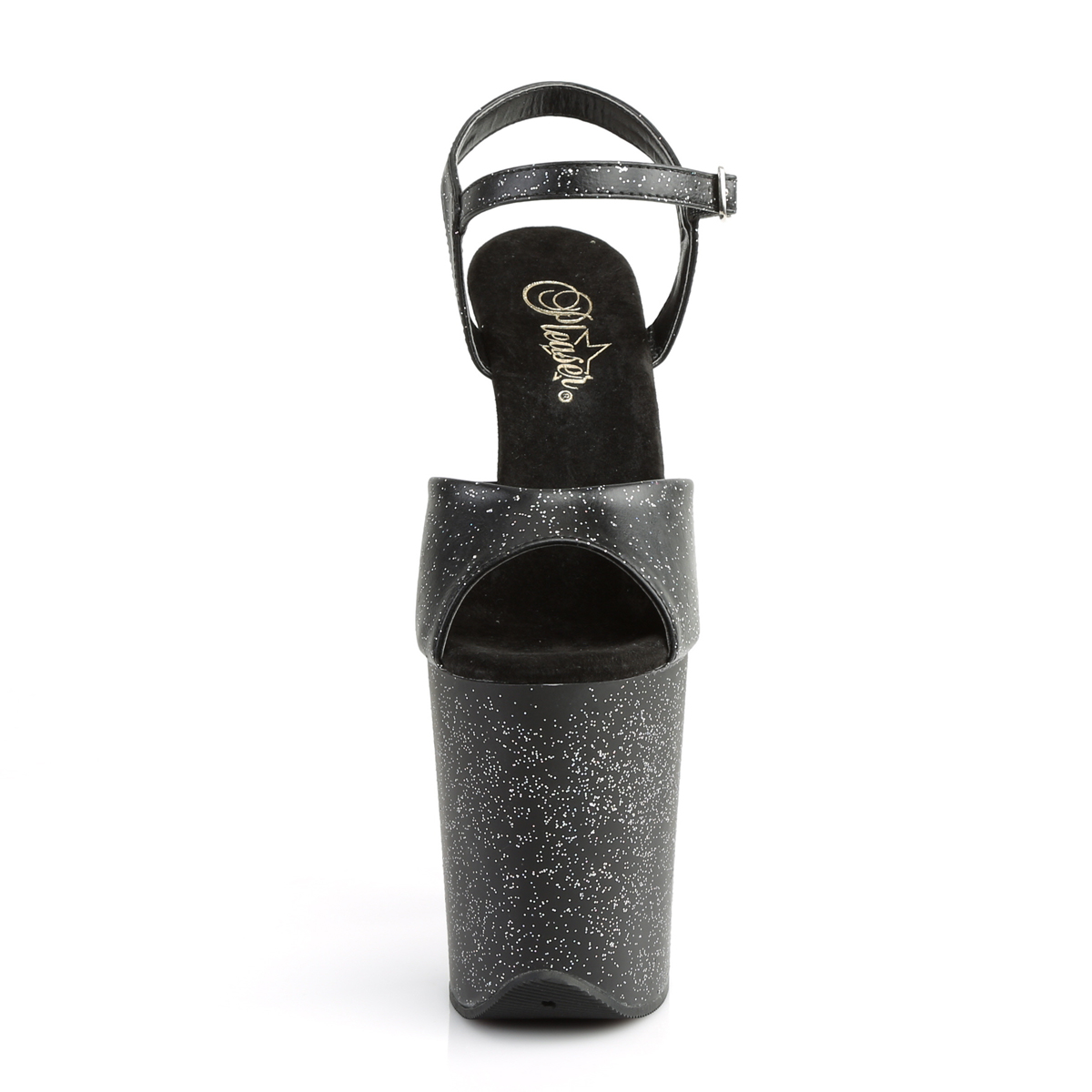 Pleaser Flamingo-809MMG BPU/M - Čierne sandále na vysokej platforme