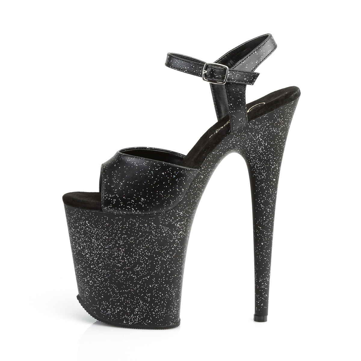 Pleaser Flamingo-809MMG BPU/M - Čierne sandále na vysokej platforme