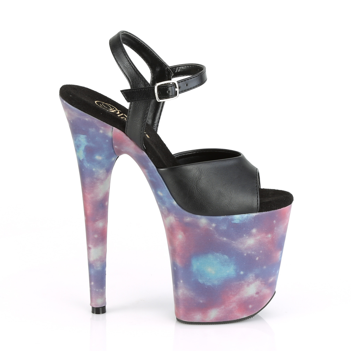 Pleaser Flamingo-809REFL BPU/PPBL - Čierne sandále na vysokej platforme