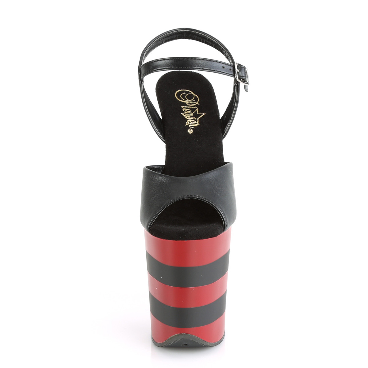 Pleaser Flamingo-809SR BPU/R-B - Čierne sandále na vysokej platforme