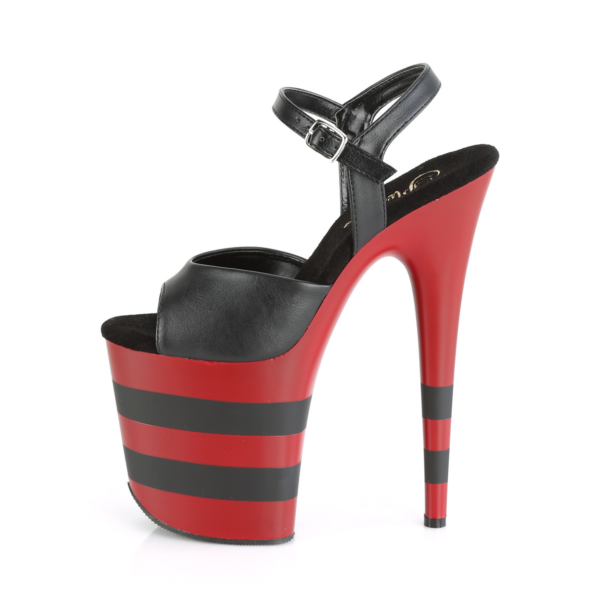 Pleaser Flamingo-809SR BPU/R-B - Čierne sandále na vysokej platforme