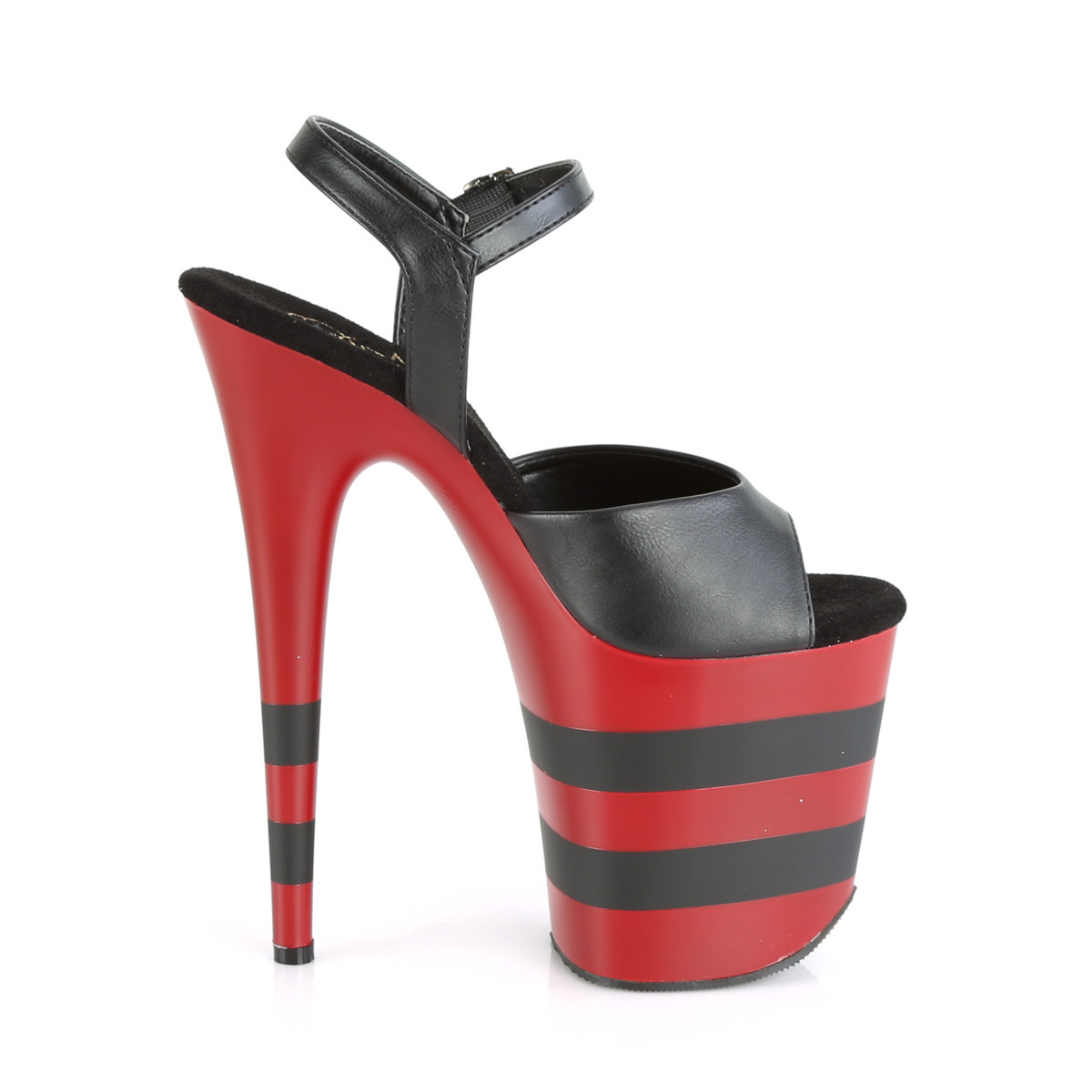 Pleaser Flamingo-809SR BPU/R-B - Čierne sandále na vysokej platforme