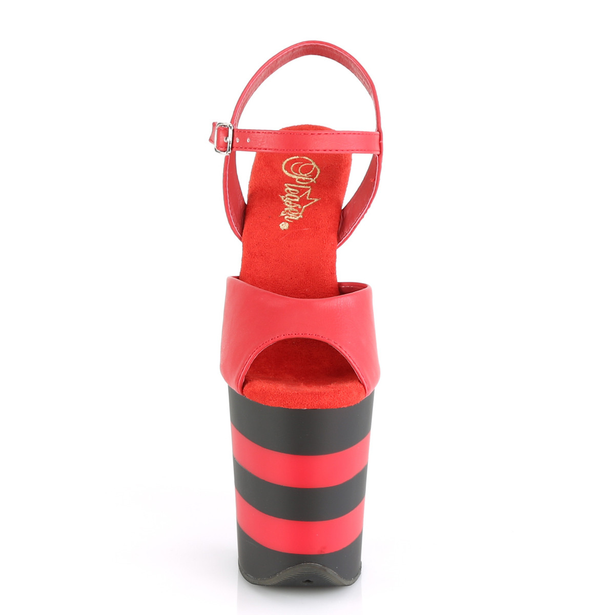 Pleaser Flamingo-809SR RPU/B-R - Červené sandále na vysokej platforme