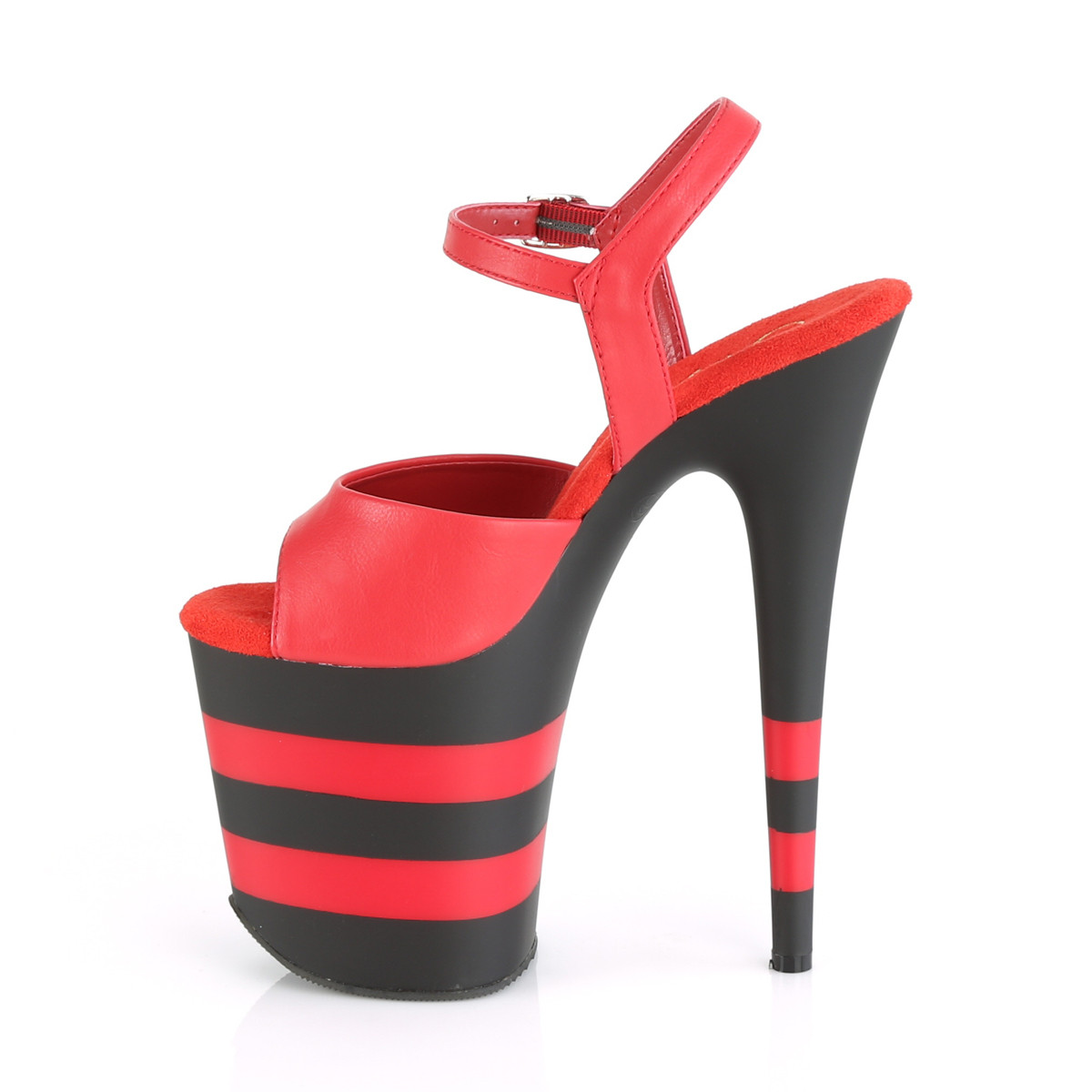 Pleaser Flamingo-809SR RPU/B-R - Červené sandále na vysokej platforme