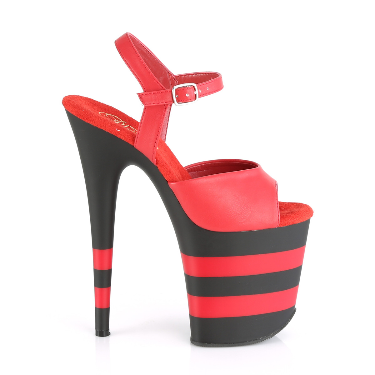 Pleaser Flamingo-809SR RPU/B-R - Červené sandále na vysokej platforme