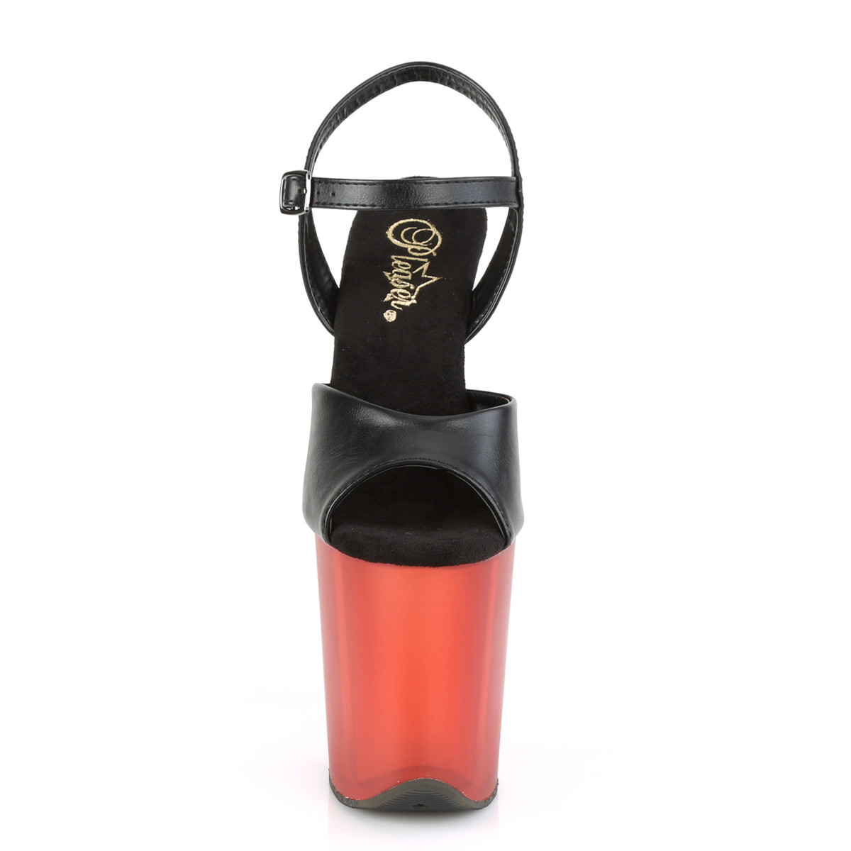 Pleaser Flamingo-809T BPU/R - Čierne sandále na vysokej platforme