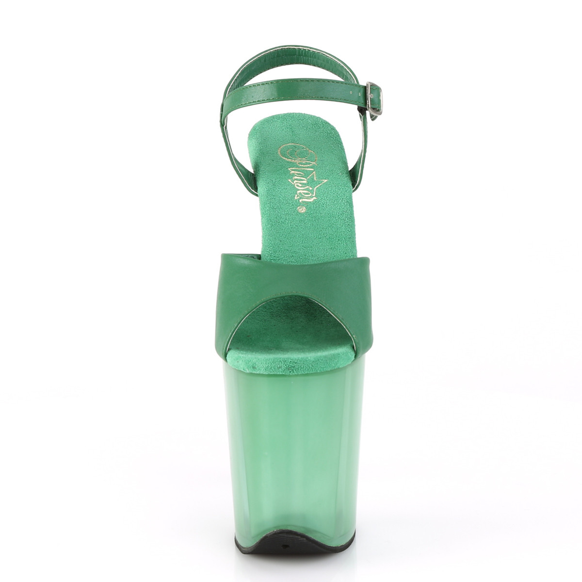 Pleaser Flamingo-809T GRNPU/M - Zelené sandále na vysokej platforme