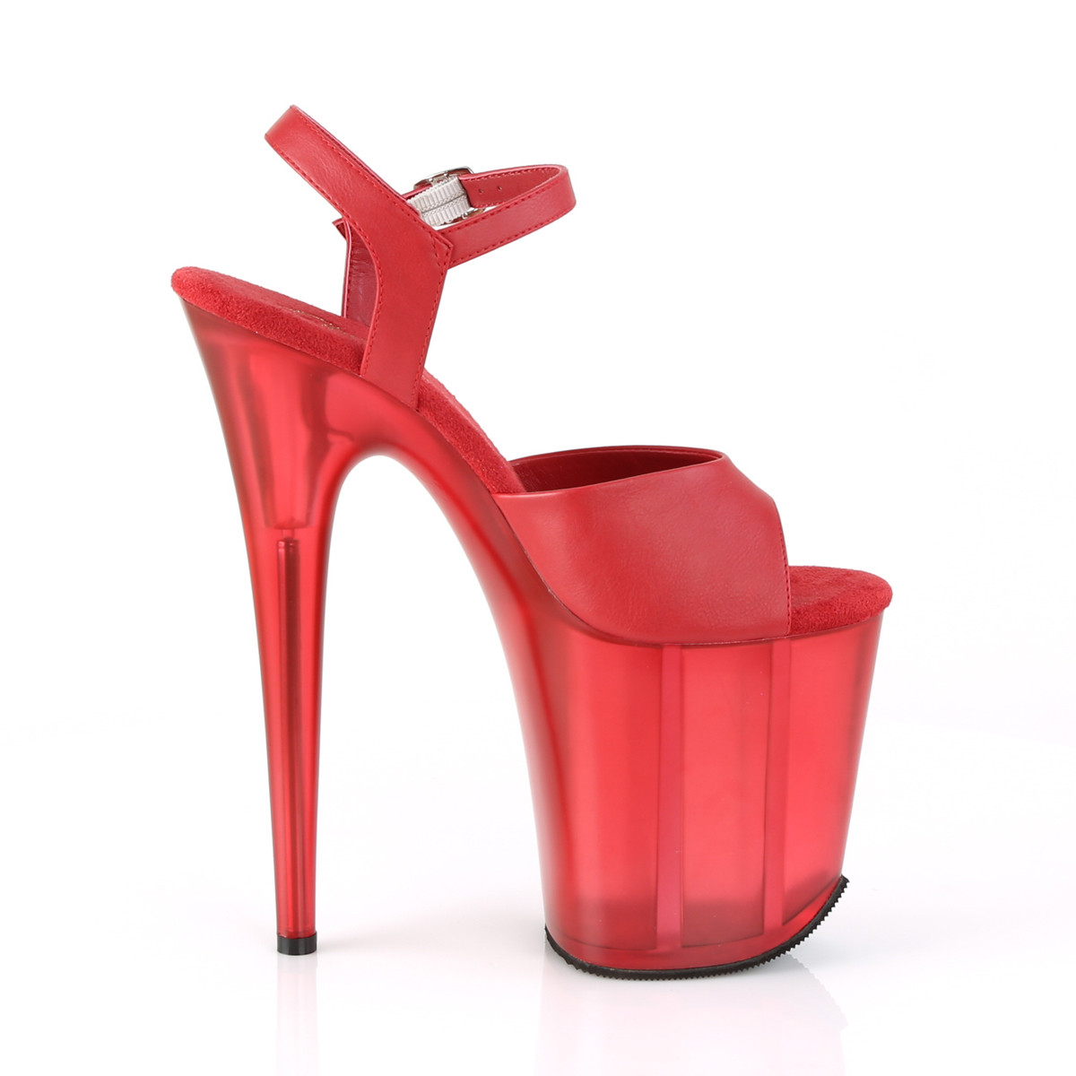 Pleaser Flamingo-809T RPU/M - Červené sandále na vysokej platforme